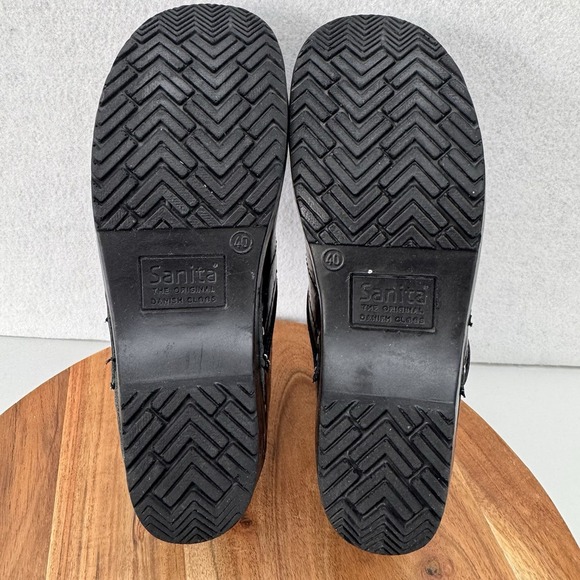 Sanita Brown Patent Leather Tortoise‎ Shell Danish Clogs Women's Sz US 9 EU 40 - Picture 10 of 10